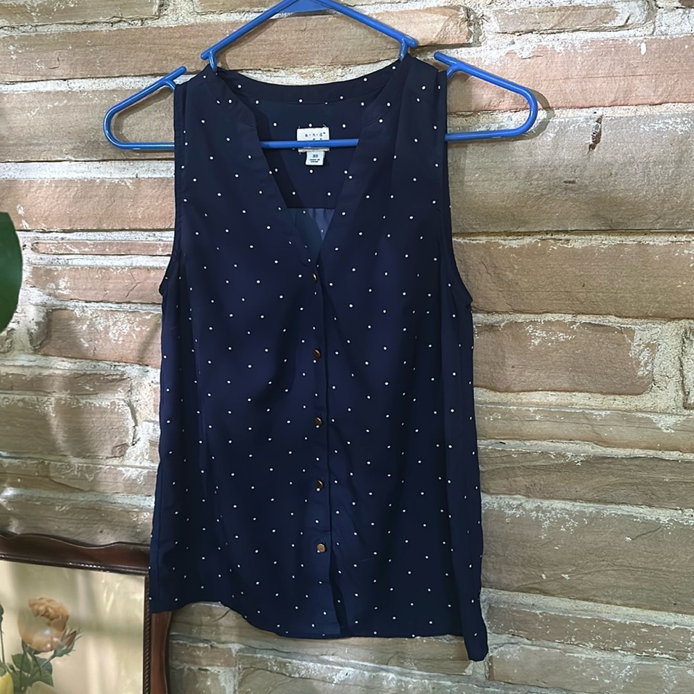 Navy Polka Dot Tank